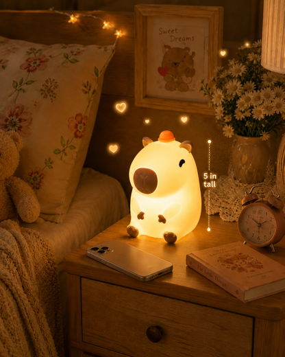 The Cozy Capybara™ Night Light | Touch-Control LED Lamp ⭐