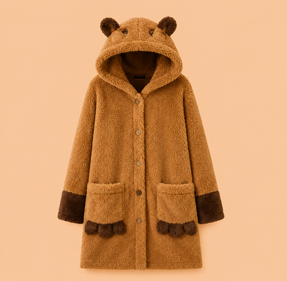 Capybara Plush Hooded Pajama Set | Ultra-Soft Cozy Loungewear